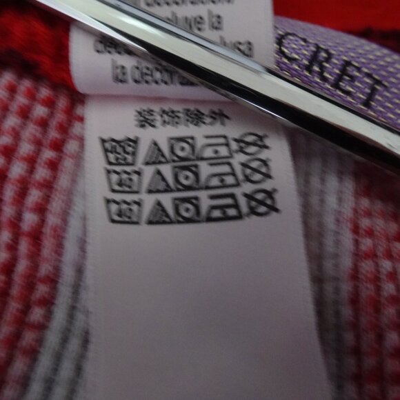 Victoria's Secret Pajama Set 2 Pc Women's Med Thermal Red Aztec Print Christmas - Picture 9 of 12